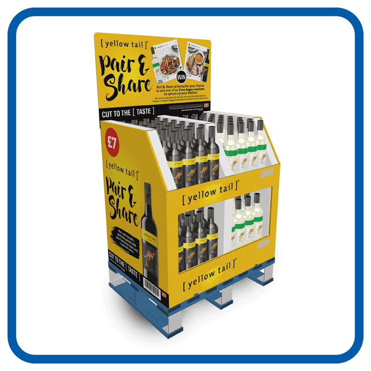 Merchandising Unit (MU) POS Display for bottles of wine
